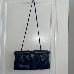 Vtg 70s Mr Mart dark navy blue crossbody or clutch purse